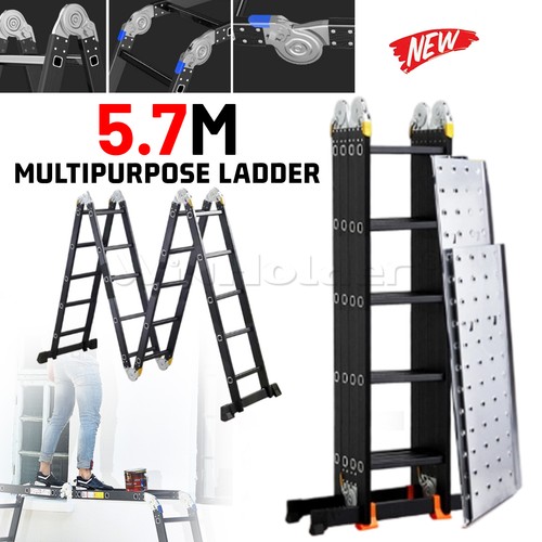 Aluminium folding ladder - aluminium,