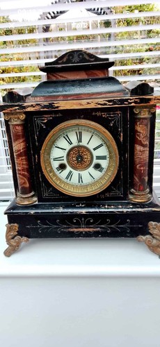 Victorian black slate - slate, mantel
