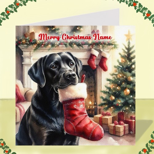 Personalised black labrador - black,