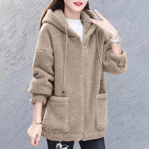Women warm hooded fleece - hooded,