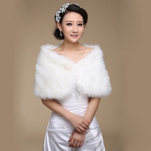 Faux fur wraps bridesmaids - bridesmaids,