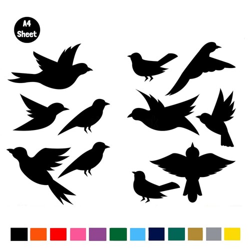Bird stickers set black - stickers,