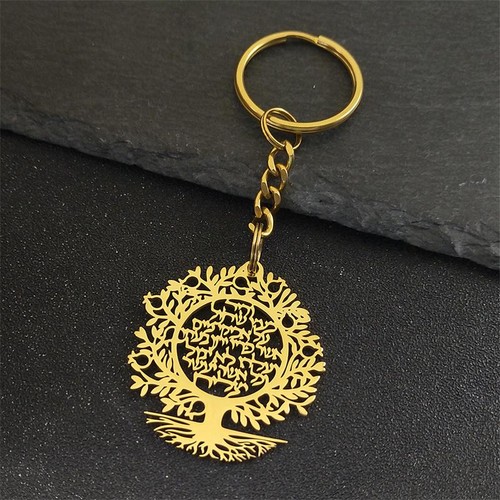 Tree life hebrew keychain - life,