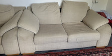 Beige fabric sofa - beige, arm