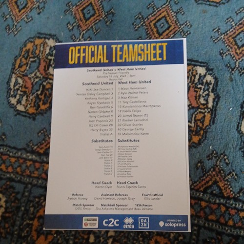 Southend united vwest ham - vwest,