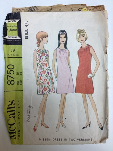 Vintage 1960s mccalls 8750 - 1960s,