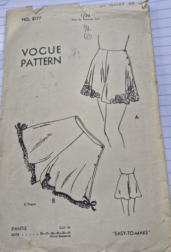 Original 1940s pantie pattern - original,