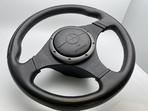 Leather steering wheel black - leather,