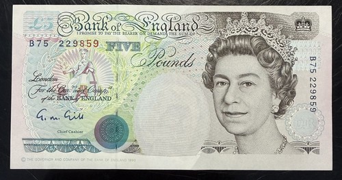 Old five pound note - old, £5