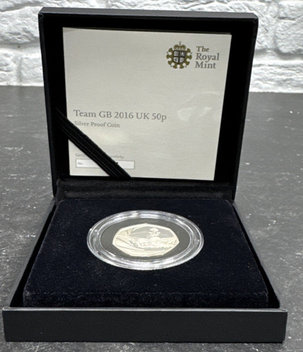 Silver proof coin - 50p, royal