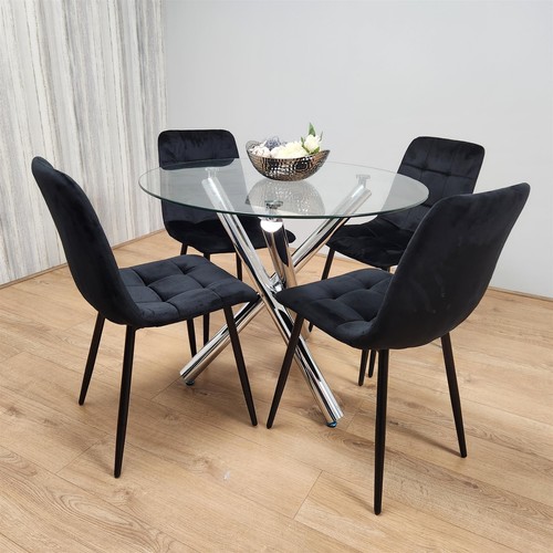 Round glass dining - glass,
