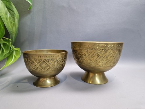 Vintage indian brass etched - vintage,