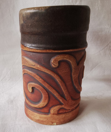 Chinese pottery brush pot - chinese,
