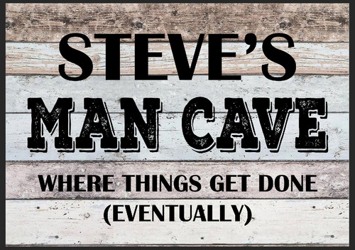 Personalised man cave metal - man,