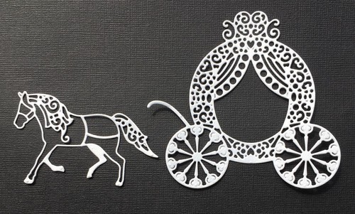 Horse carriage die cuts - horse,