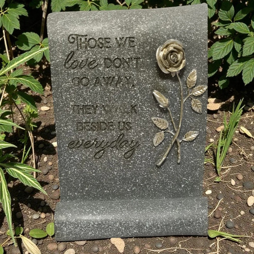 Memorial grave plaque rose - grave,
