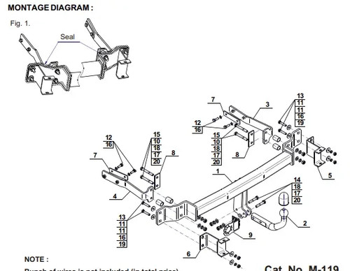 Swan neck tow bar for - neck, mercedes