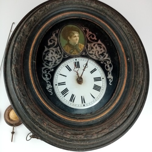 Antique biedermeier wall clock - biedermeier,