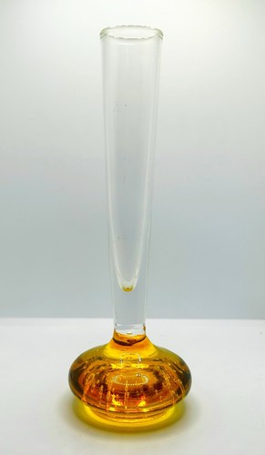 Vintage amber art glass bud - art,