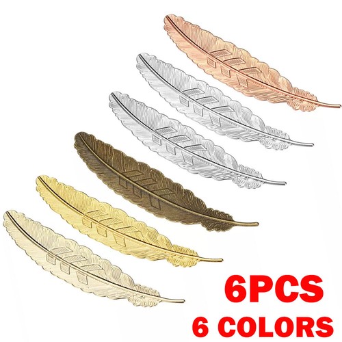 6pc metal feather - 6pc,