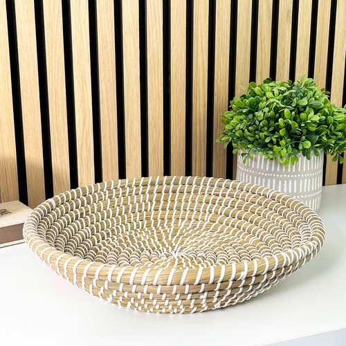 Large round woven - large, bowl
