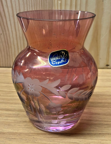 Vintage etched bohemia crystal - vintage,
