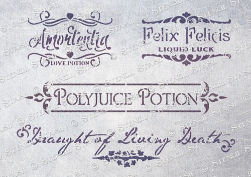 Hogwarts potions stencils hp1 - potions,