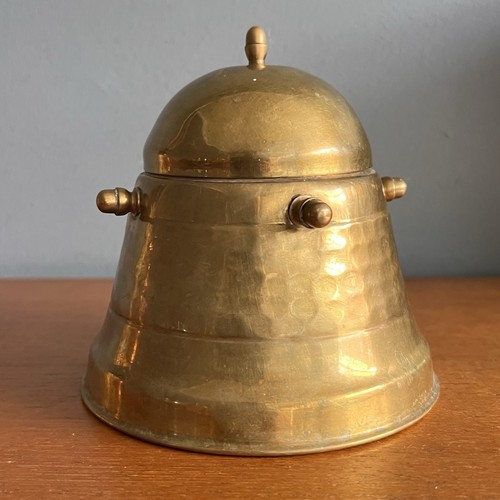 Vintage brass lidded tea - tea, caddy