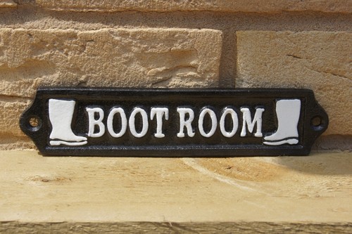 Boot room cast metal sign - cast,