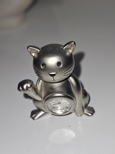 Little chrome cat clock - little,
