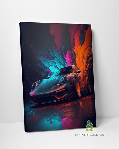 Smoke sports car canvas art - smoke,