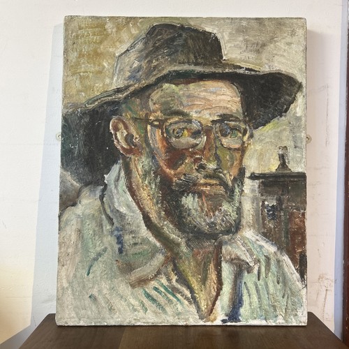 Self portrait oil canvas - self, on