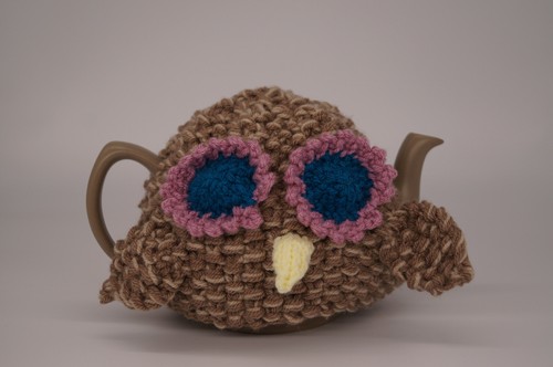 Knit owl tea cosy knitted - knit,