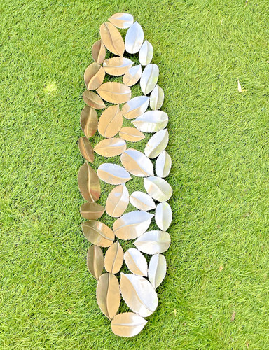 Large 68cm silver metal leaf - large,