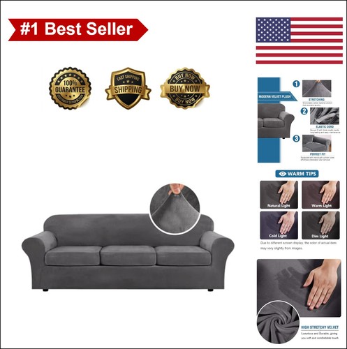 Sofa slipcover piece velvet - piece,