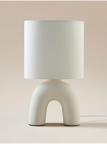 Cream ceramic arch table lamp - cream,