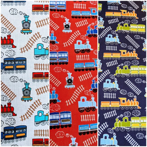 Train pattern polycotton - train,