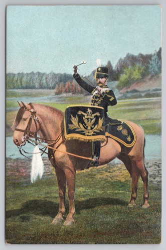 Postcard antique military drum - antique,