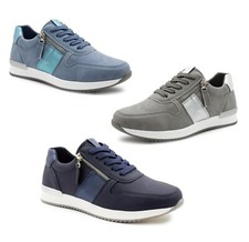 Womens Lace Up Trainers with Side Zip Ladies Metallic Fashion Pumps Sneaker Shoe