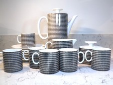 Vintage 1960s Thomas Germany Porcelain Coffee set Onyx Grey Design