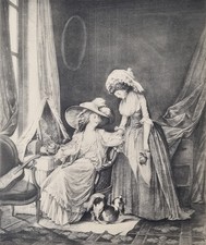 Antique print gallant scene