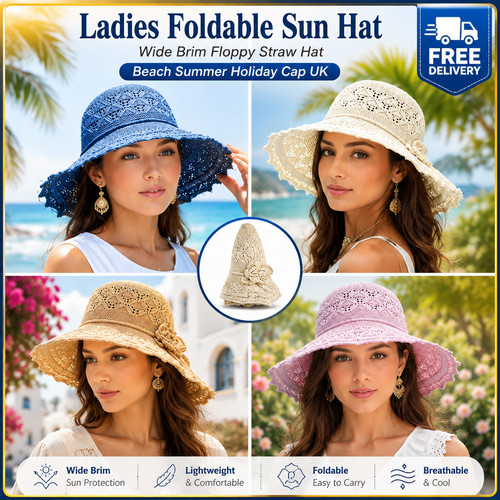 Ladies foldable sun - ladies, hat