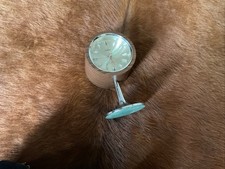 coral space age 70s clock made in Japan in brown