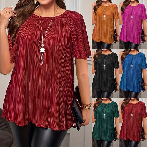 Ladies short sleeve pleated - ladies,