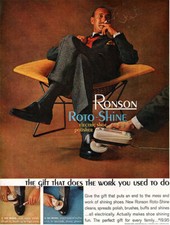 Harry Bertoia Diamond Chair RONSON ROTO SHINE Shoe Polisher 1959 Magazine Ad