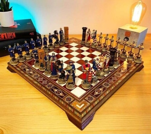 Crusaders chess set - chess, wood