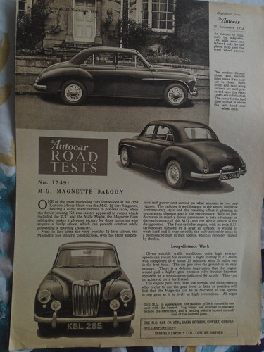 Magnette saloon autocar - magnette,