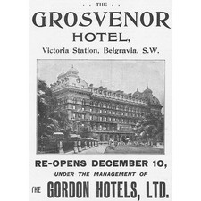 GROSVENOR HOTEL London Opening December 10 Edwardian Advertisement 1900