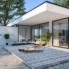 Outdoor Rug Garden Geometric Large Waterproof Patio Area Non Slip Deck Floor UK