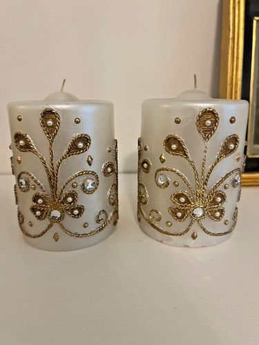 Pair candles vintage early - of,